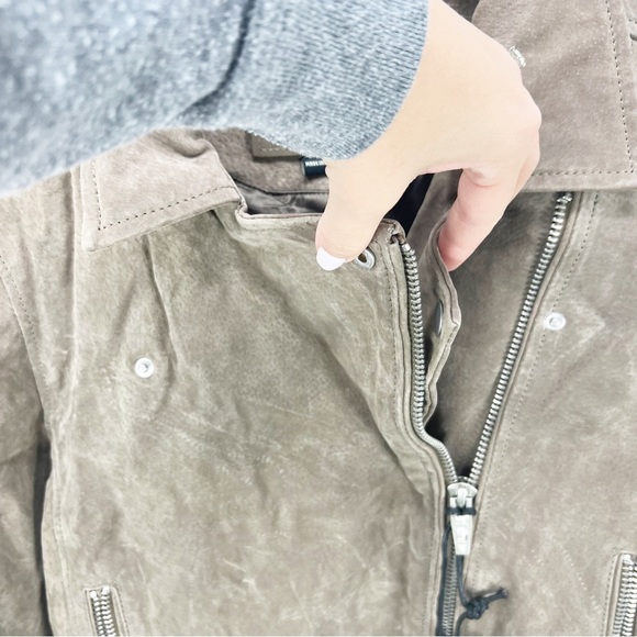 BLANKNYC Suede Moto Jacket Sand Stoner Brown Leather Zip Size Medium M NWT - Picture 6 of 9